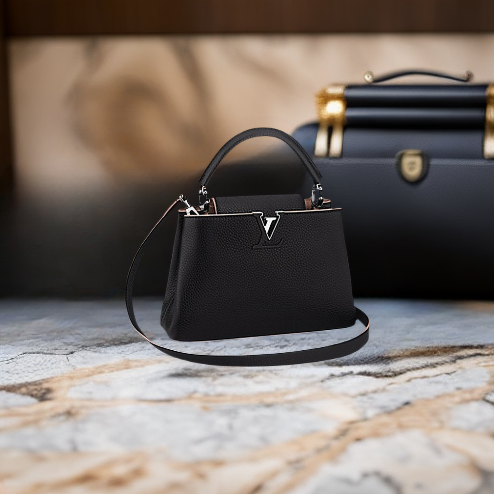 M48864 Louis Vuitton Capucines MM Handbag -Black